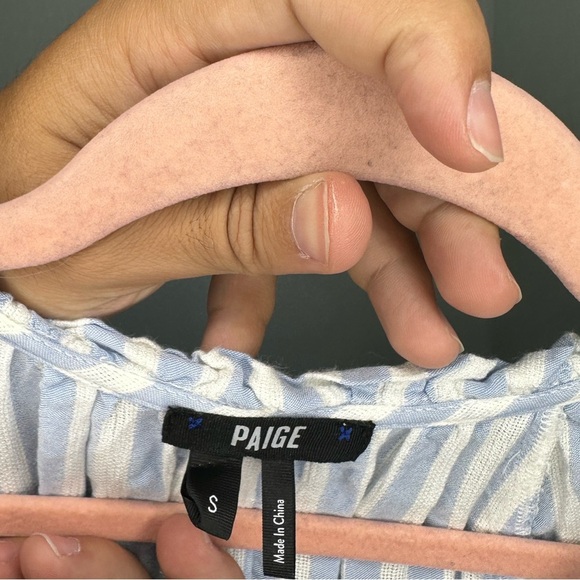 Paige Ice Stripe Blue Harmony Romper Ruffled Size S Beachy Costal Nautical - Picture 5 of 5